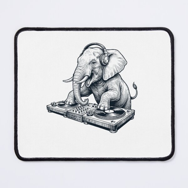 Item preview, Vintage Retro Elephant DJ Animal Music Lover designed and sold by TerryConnells.