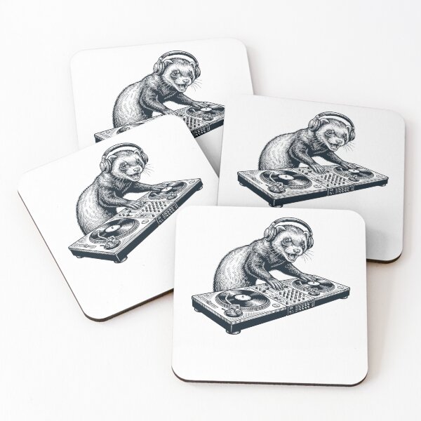 Item preview, Vintage Retro Ferret DJ Animal Music Lover designed and sold by TerryConnells.