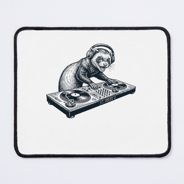 Item preview, Vintage Retro Ferret DJ Animal Music Lover designed and sold by TerryConnells.