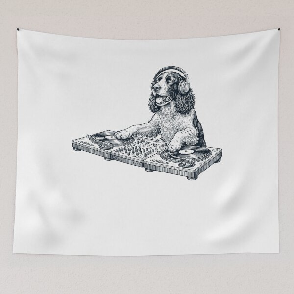 Item preview, Vintage Retro English Springer Spaniel DJ Dog Mom Dad Music Lover designed and sold by TerryConnells.