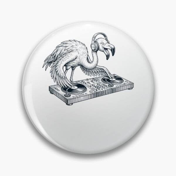 Artikelvorschau, Vintage Retro Flamingo DJ Tiermusikliebhaber entworfen und verkauft von TerryConnells.