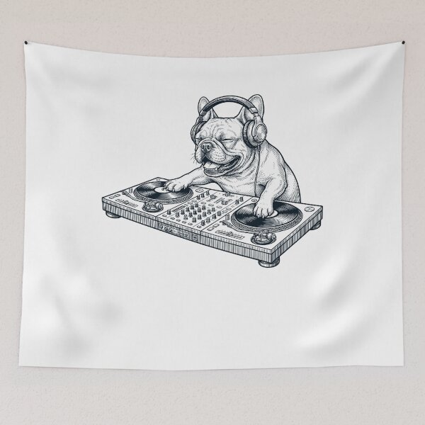 Item preview, Vintage Retro French Bulldog DJ Dog Mom Dad Music Lover designed and sold by TerryConnells.