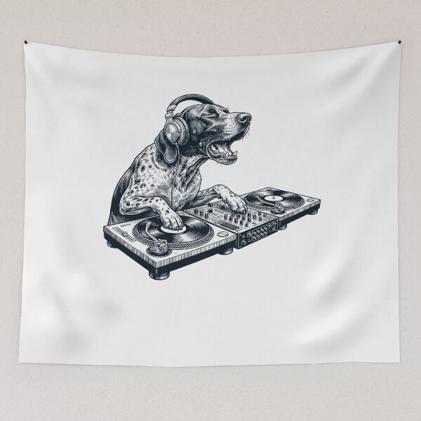 Item preview, Vintage Retro German Shorthaired Pointer DJ Dog Mom Dad Music Lover designed and sold by TerryConnells.