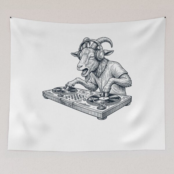 Item preview, Vintage Retro Goat DJ Animal Music Lover designed and sold by TerryConnells.