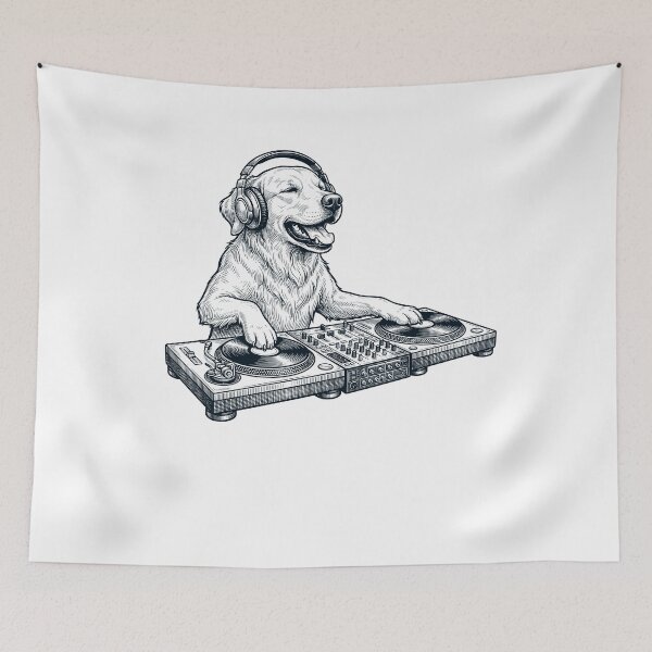 Item preview, Vintage Retro Golden Retriever DJ Dog Mom Dad Music Lover designed and sold by TerryConnells.