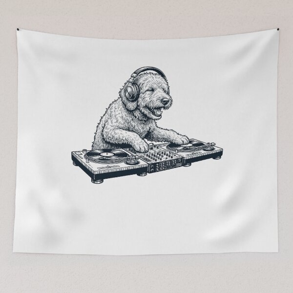 Item preview, Vintage Retro Goldendoodle DJ Dog Mom Dad Music Lover designed and sold by TerryConnells.