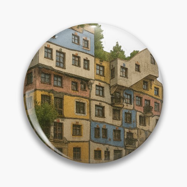 Item preview, Vienna Hundertwasserhaus Sticker – Colorful Landmark Design designed and sold by RafenStein.