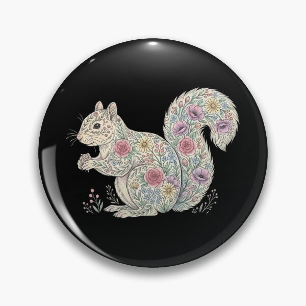Item preview, Floral Squirrel Silhouette Nature Lover Girl Woman II designed and sold by Lemon Pepper.