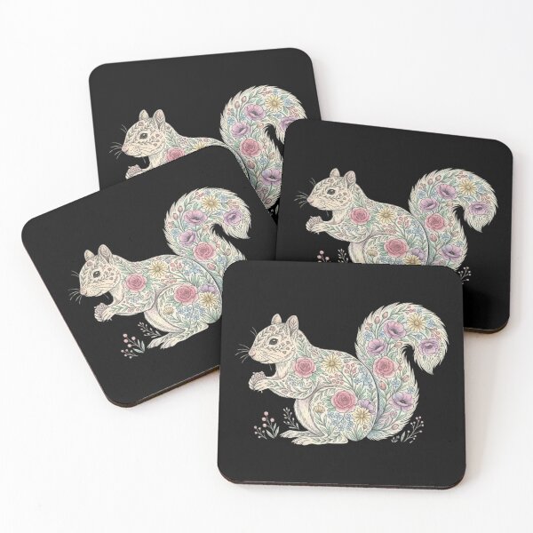 Item preview, Floral Squirrel Silhouette Nature Lover Girl Woman II designed and sold by Lemon Pepper.