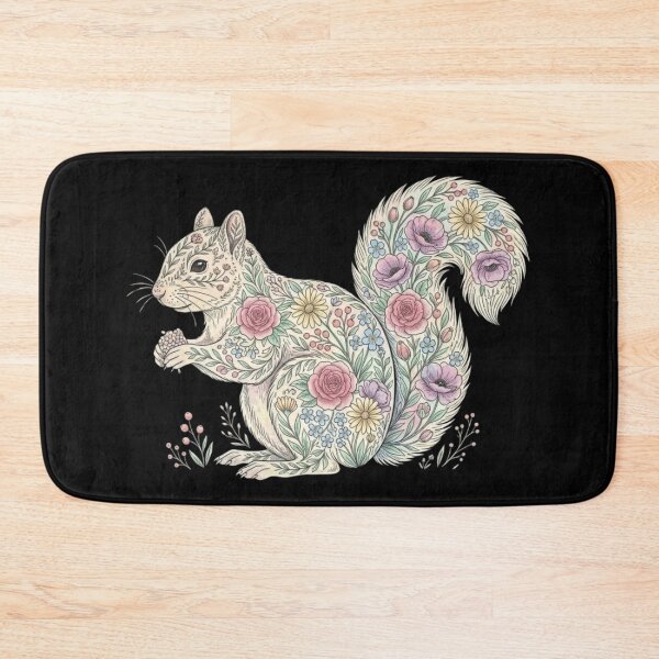 Item preview, Floral Squirrel Silhouette Nature Lover Girl Woman II designed and sold by Lemon Pepper.