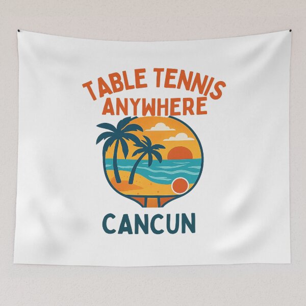 Item preview, Cancun Mexico Table Tennis Anywhere Tropical Sunset Paddle Vacation T-Shirt designed and sold by OhMyPingCo.