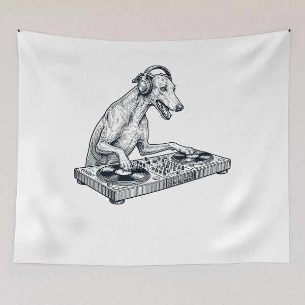 Item preview, Vintage Retro Greyhound DJ Dog Mom Dad Music Lover designed and sold by TerryConnells.