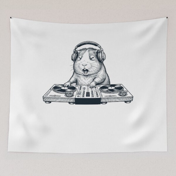 Item preview, Vintage Retro Guinea Pig DJ Animal Music Lover designed and sold by TerryConnells.