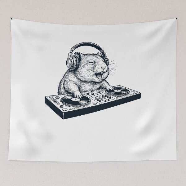 Item preview, Vintage Retro Hamster DJ Animal Music Lover designed and sold by TerryConnells.