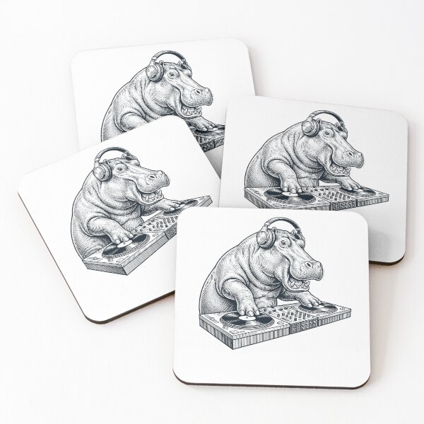 Item preview, Vintage Retro Hippo DJ Animal Music Lover designed and sold by TerryConnells.