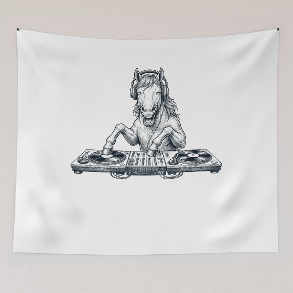 Item preview, Vintage Retro Horse DJ Animal Music Lover designed and sold by TerryConnells.