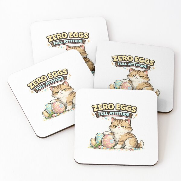 Artikelvorschau, Zero Eggs Full Attitude Lustiges Osterkatzen-Design entworfen und verkauft von StyleLap.