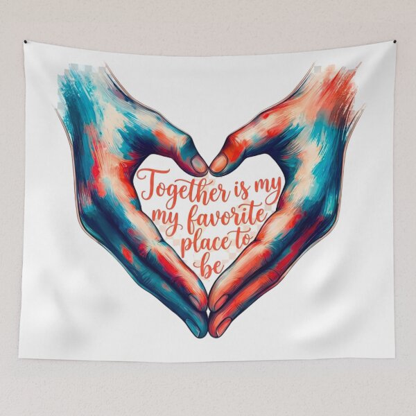 Item preview, Together is my Favorite Place - Artistic Watercolor Heart Hands designed and sold by Good Vibes .