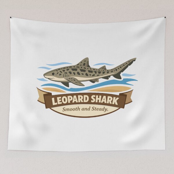 Item preview, Leopard Shark Coastal Glide Illustration designed and sold by WildlifeInc.