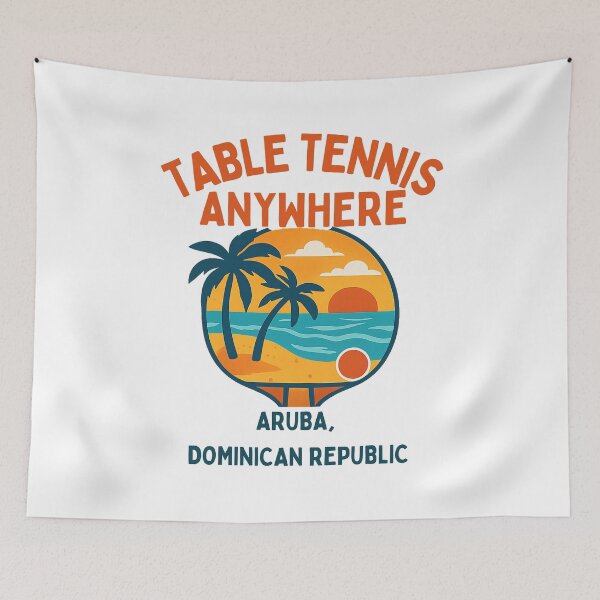 Item preview, Aruba Dominican Republic Table Tennis Anywhere Tropical Sunset Paddle T-Shirt designed and sold by OhMyPingCo.