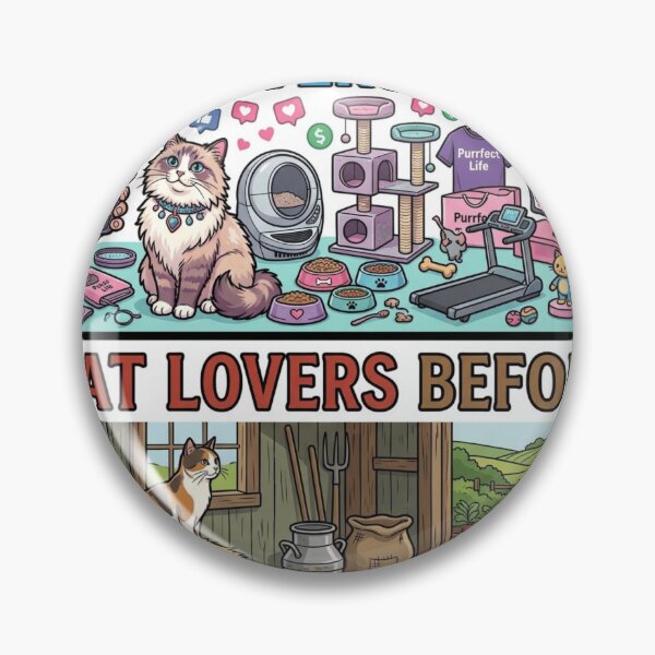 Item preview, Cat Lovers Today vs Before Funny Sticker designed and sold by Imaginarium of Chaos falcon88 .
