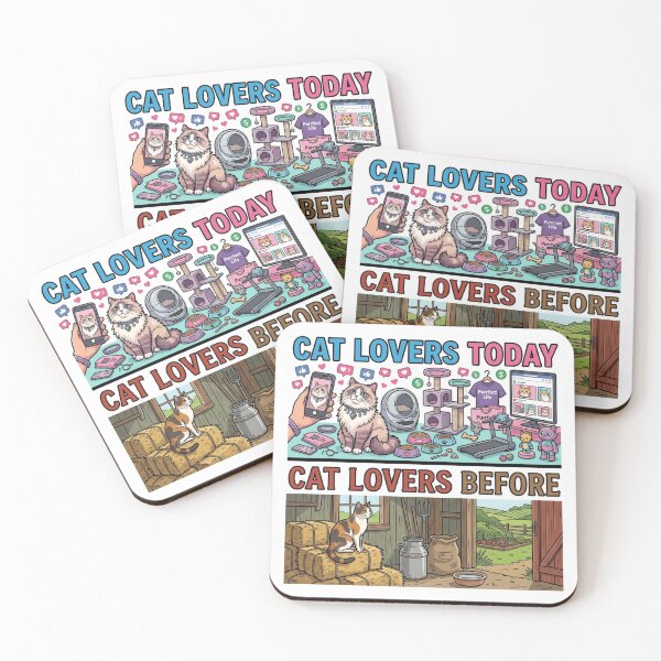 Item preview, Cat Lovers Today vs Before Funny Sticker designed and sold by Imaginarium of Chaos falcon88 .