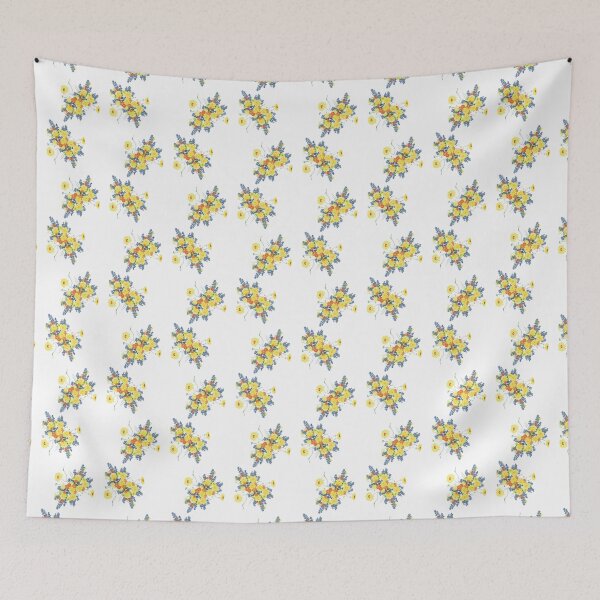 Item preview, Delicate Yellow Blue Floral Composition designed and sold by Pryhozha.