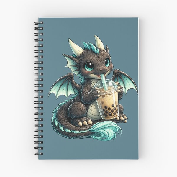 Item preview, Cute Baby Dragon Drinking Boba Tea designed and sold by Hatchling Hollow.