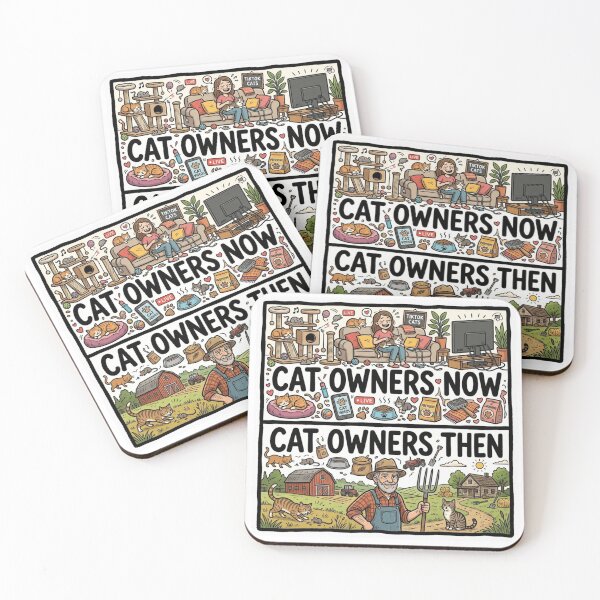 Item preview, Cat Owners Now vs Then designed and sold by Imaginarium of Chaos falcon88 .
