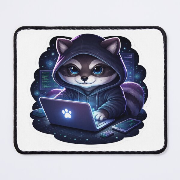 Item preview, Hacker Raccoon – Cute Tech Aesthetic Coding Sticker designed and sold by Dasts Cart.