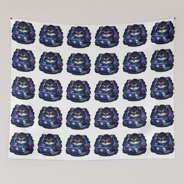 Item preview, Hacker Raccoon – Cute Tech Aesthetic Coding Sticker designed and sold by Dasts Cart.