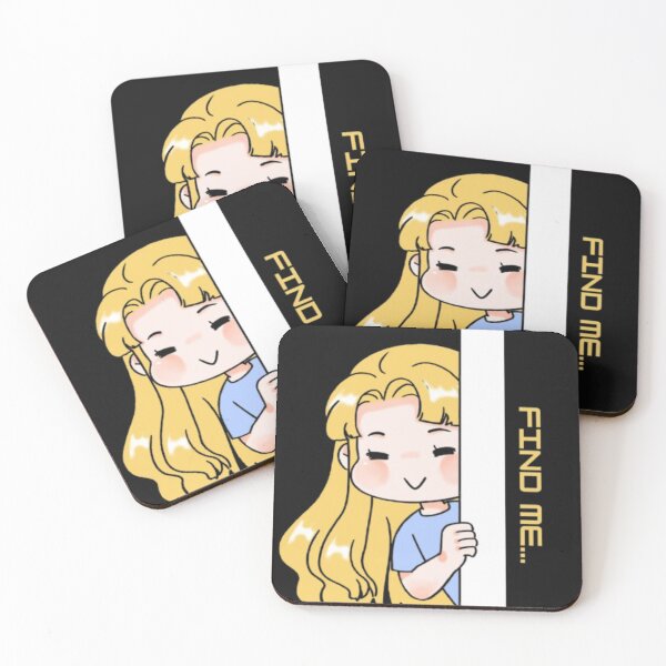 Item preview, Kawaii Girl Peek Illustration | Find Me Cute Quote | Gift for Soft Girl Aesthetic Lovers designed and sold by SOLIORA  ATELIER.