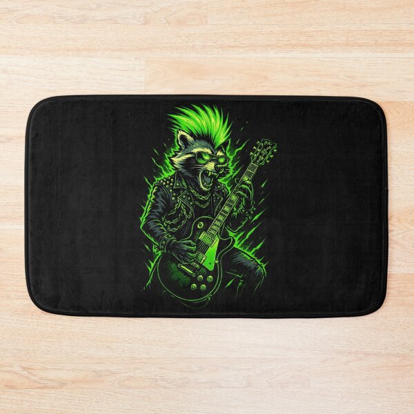 Item preview, Neon Rocker Raccoon - Electric Guitar Punk Star designed and sold by NexKris.