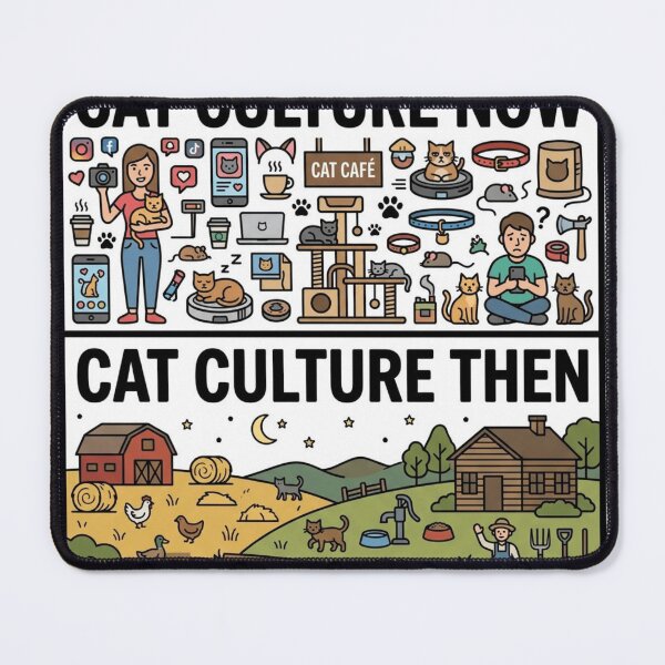Item preview, Cat Culture Now vs Then designed and sold by Imaginarium of Chaos falcon88 .