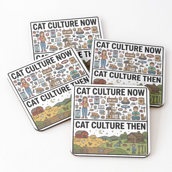 Item preview, Cat Culture Now vs Then designed and sold by Imaginarium of Chaos falcon88 .