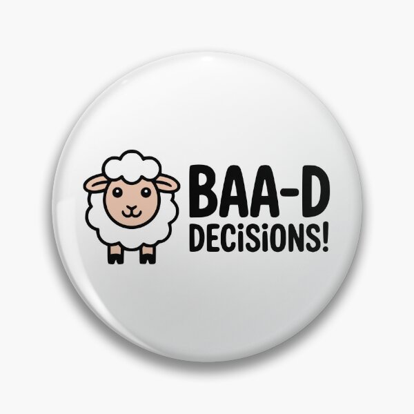 Item preview, BAA-D DECISIONS! Funny Sheep Pun T-Shirt – Humorous Animal Joke Gift  designed and sold by PMCreative.