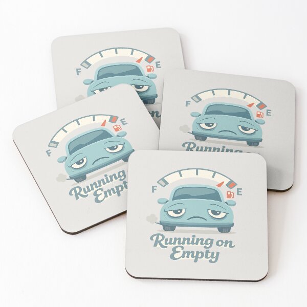 Item preview, Running On Empty Tired Car | Cute Minimal Sad Vehicle Illustration designed and sold by PopCulturePixel.