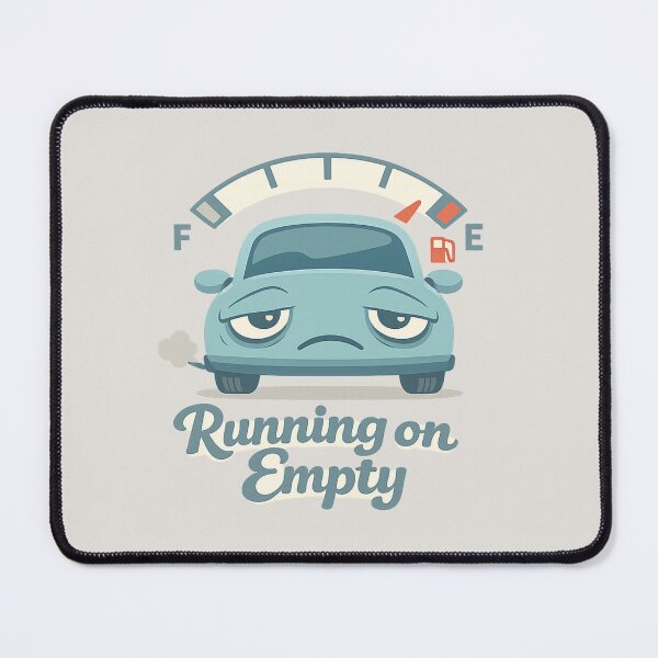 Item preview, Running On Empty Tired Car | Cute Minimal Sad Vehicle Illustration designed and sold by PopCulturePixel.