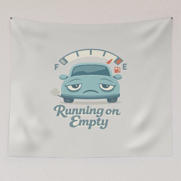 Item preview, Running On Empty Tired Car | Cute Minimal Sad Vehicle Illustration designed and sold by PopCulturePixel.