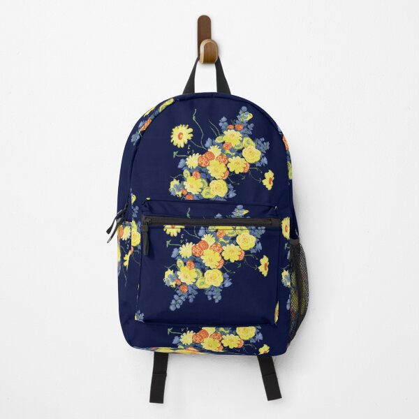 Item preview, Bright Yellow Blue Floral Bouquet Art designed and sold by Pryhozha.