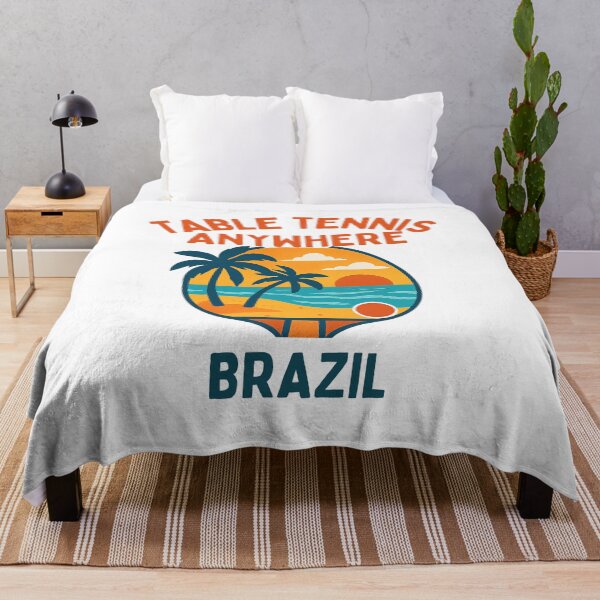 Item preview, Brazil Table Tennis Anywhere Tropical Sunset Paddle South America T-Shirt designed and sold by OhMyPingCo.