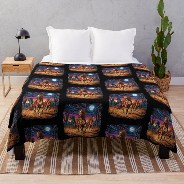 Item preview, Wild Horses Running Through Night Desert Landscape designed and sold by TeeARTHY.