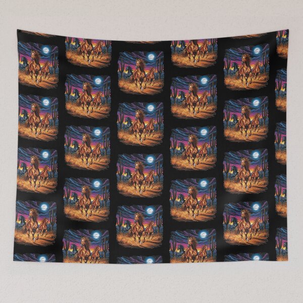 Item preview, Wild Horses Running Through Night Desert Landscape designed and sold by TeeARTHY.