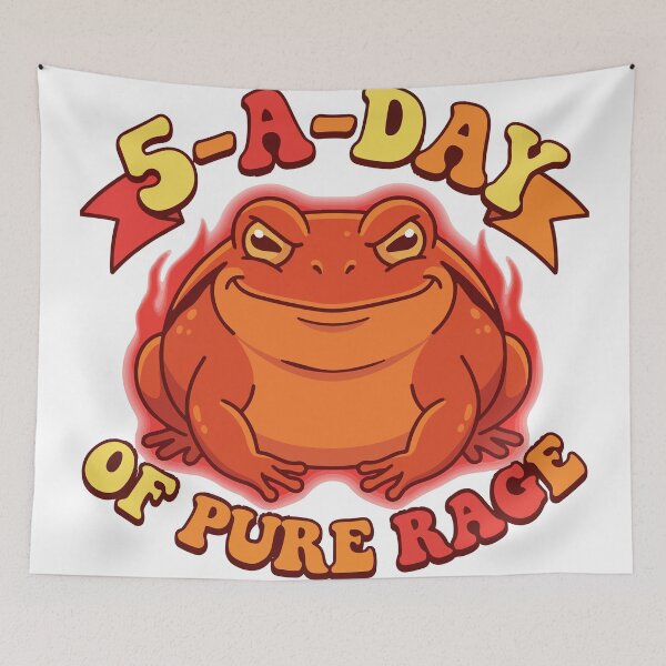 Item preview, Five A Day Of Pure Rage Tomato Frog Humor designed and sold by Petzzz.
