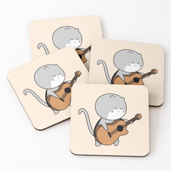 Item preview, Cute Cartoon Cat Playing Acoustic Guitar designed and sold by ubborn.