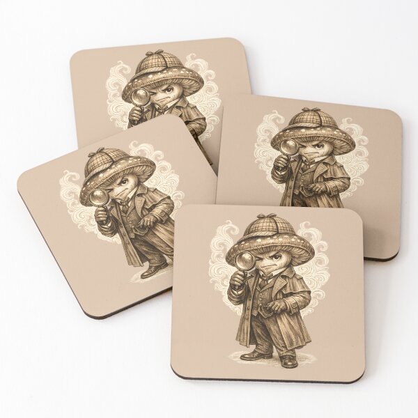 Item preview, Victorian Mushroom Detective – Elegant Vintage Mystery Illustration designed and sold by Rawecz Studio.
