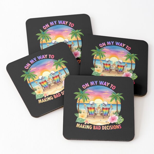 Item preview, On My Way To Making Bad Decisions LGBT Skeleton Couples Summer Beach designed and sold by issan-exe.