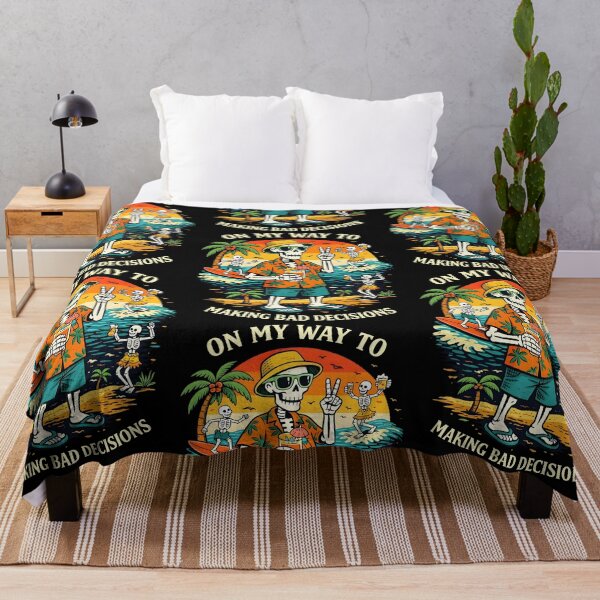 Item preview, On My Way To Making Bad Decisions Skeleton Tropical Vibes designed and sold by issan-exe.