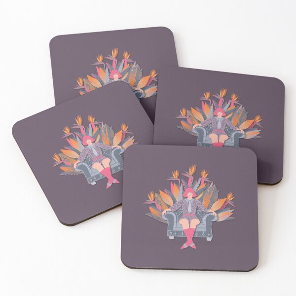 Item preview, The queen of the strelitzias, dark purple background designed and sold by WONDERPRINTVALLEY.