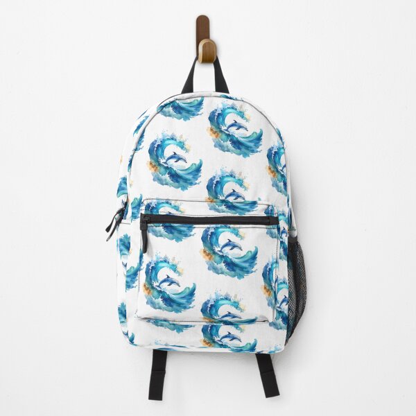 Item preview, Surfer, dolphin with wave in watercolor designed and sold by LiskoDesign.